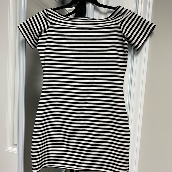 Striped Boatneck Mini Dress - Picture 5 of 6